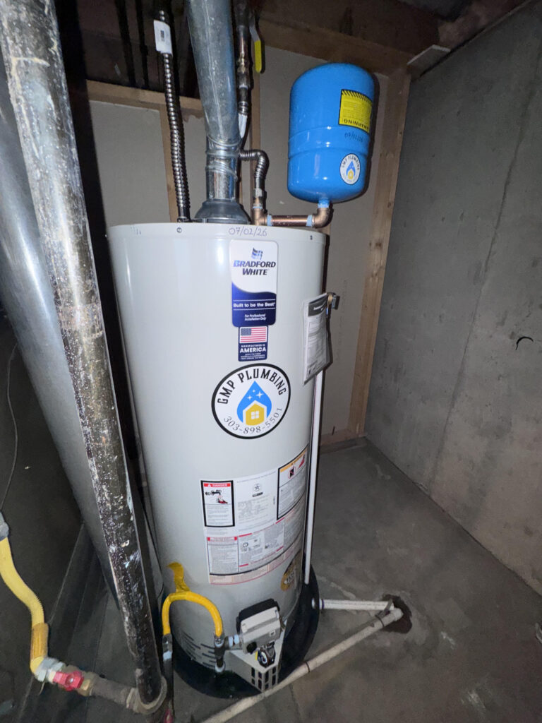 Water heater replacement service installation of a new energy-efficient tank system